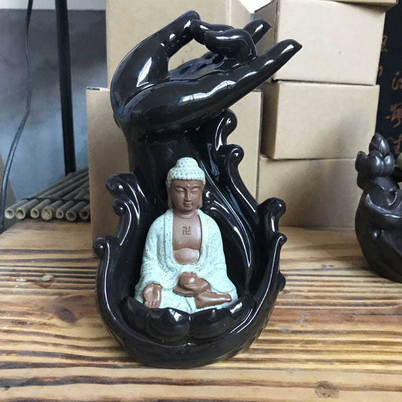 Backflow Incense Burner – Sandalwood Zen Ceramic Décor
