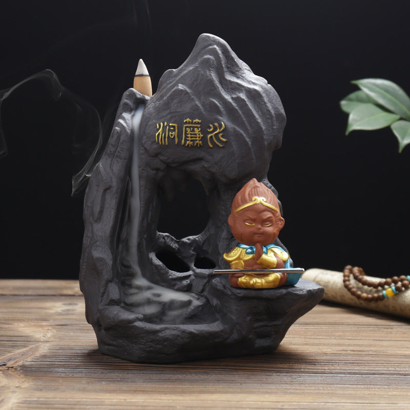 Backflow Incense Burner – Sandalwood Zen Ceramic Décor