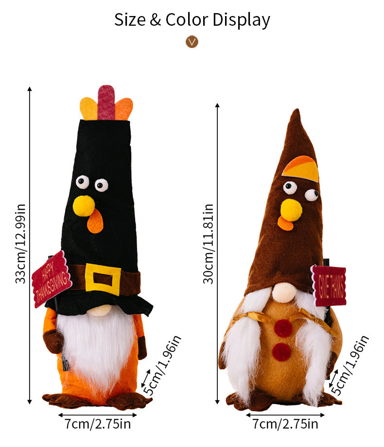 New Thanksgiving Home Decorations – Thanksgiving Turkey Doll Ornaments