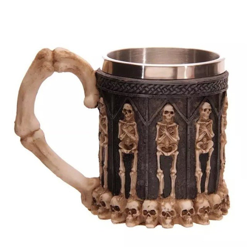 400ML 3D Skull Coffee Mugs – Creative Stainless Steel & Resin Drinkware