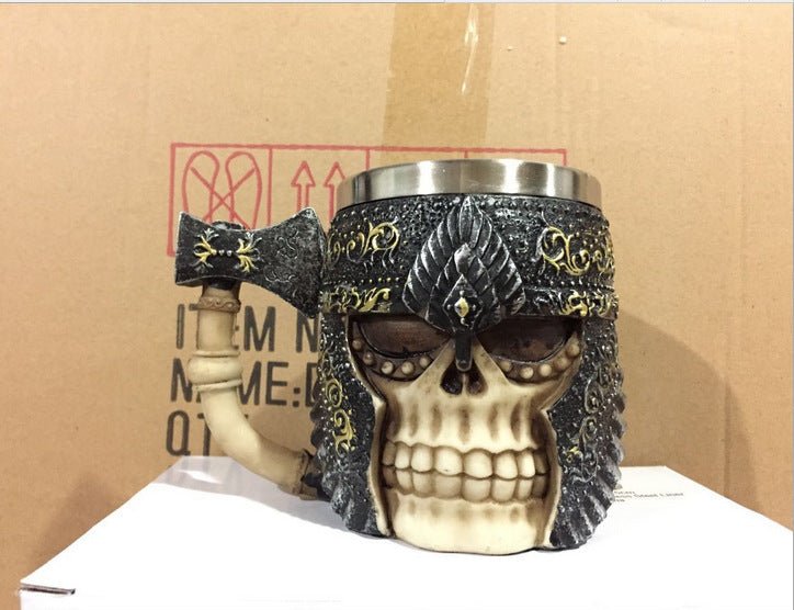 400ML 3D Skull Coffee Mugs – Creative Stainless Steel & Resin Drinkware