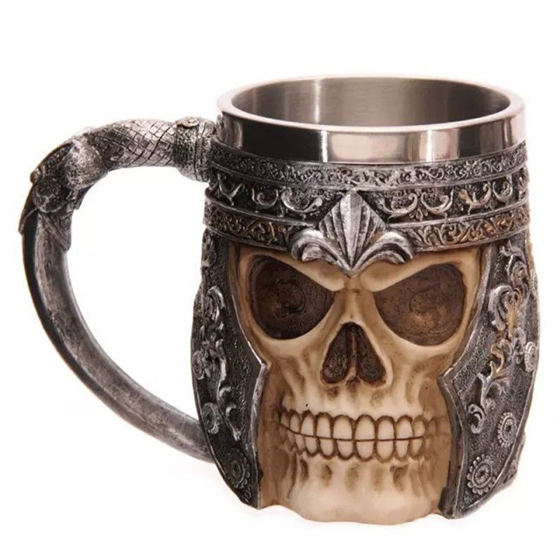 400ML 3D Skull Coffee Mugs – Creative Stainless Steel & Resin Drinkware