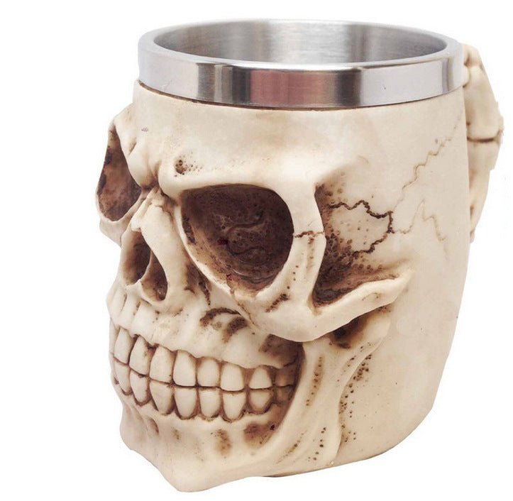 400ML 3D Skull Coffee Mugs – Creative Stainless Steel & Resin Drinkware