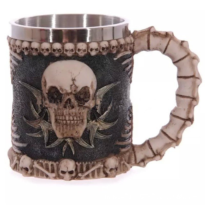 400ML 3D Skull Coffee Mugs – Creative Stainless Steel & Resin Drinkware
