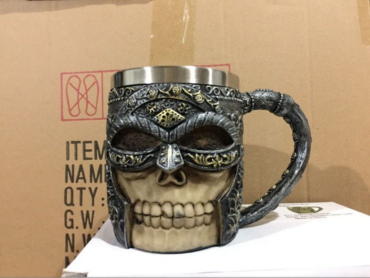 400ML 3D Skull Coffee Mugs – Creative Stainless Steel & Resin Drinkware