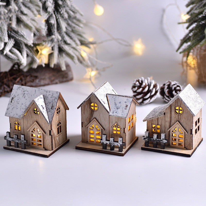 LED Luminous Wooden Christmas Small House ✨