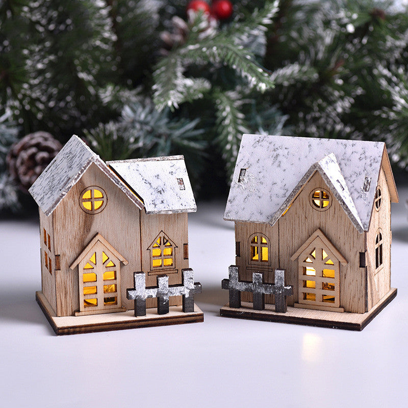 LED Luminous Wooden Christmas Small House ✨