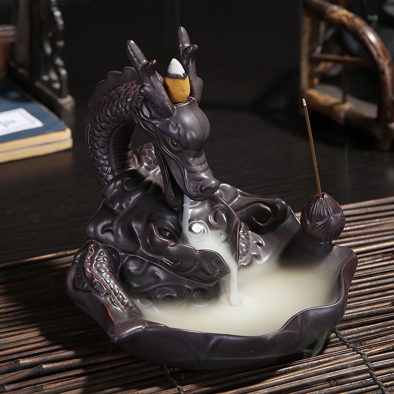 Backflow Incense Burner – Sandalwood Zen Ceramic Décor
