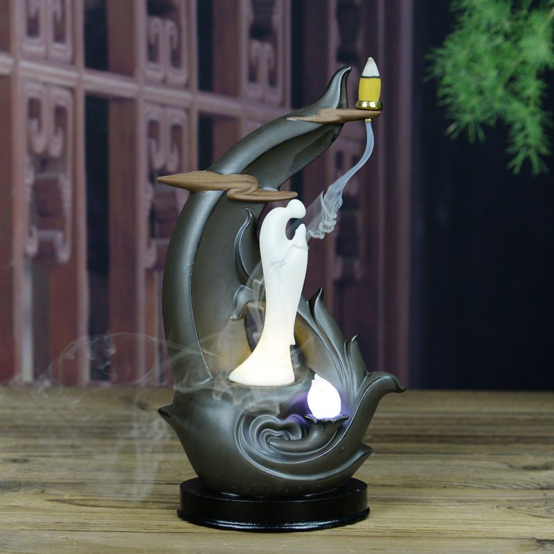 Backflow Incense Burner – Sandalwood Zen Ceramic Décor