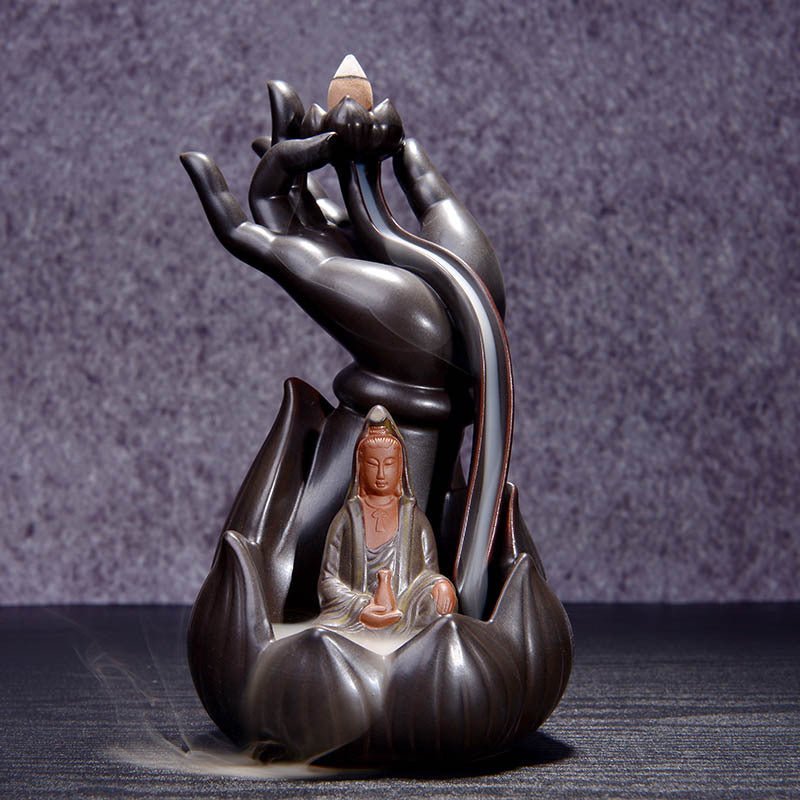 Backflow Incense Burner – Sandalwood Zen Ceramic Décor