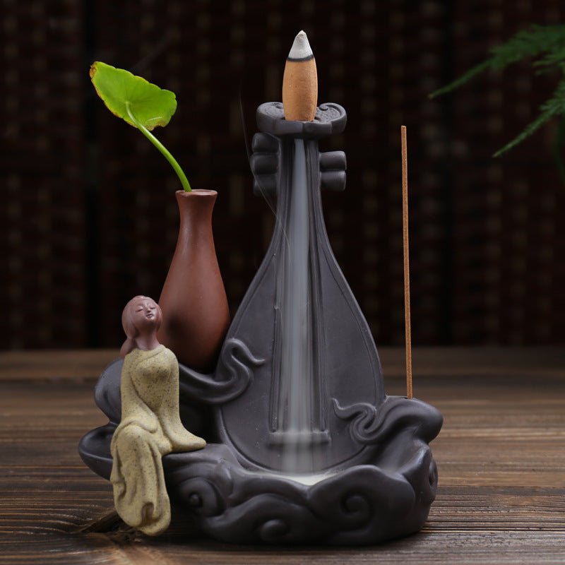 Backflow Incense Burner – Sandalwood Zen Ceramic Décor