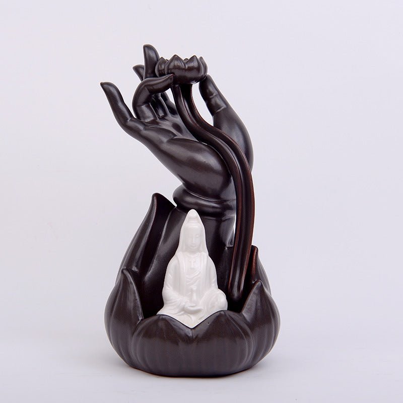 Backflow Incense Burner – Sandalwood Zen Ceramic Décor