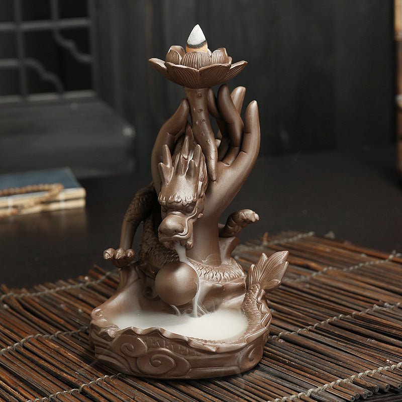 Backflow Incense Burner – Sandalwood Zen Ceramic Décor