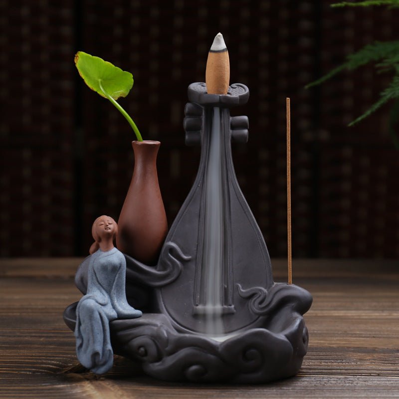 Backflow Incense Burner – Sandalwood Zen Ceramic Décor