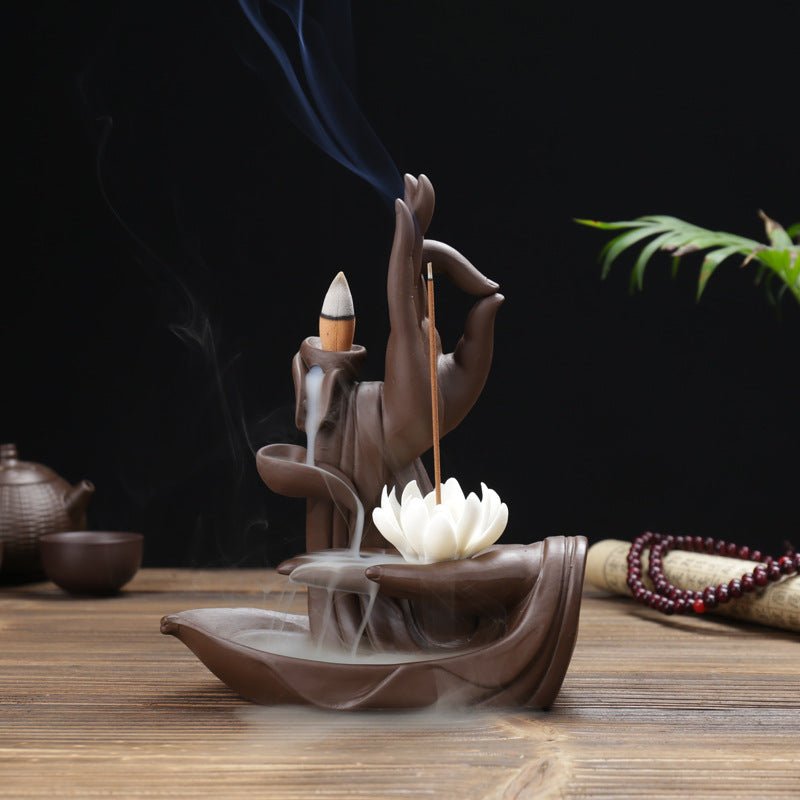 Backflow Incense Burner – Sandalwood Zen Ceramic Décor