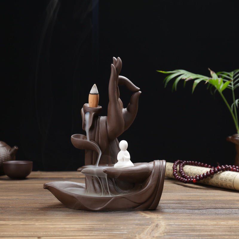Backflow Incense Burner – Sandalwood Zen Ceramic Décor