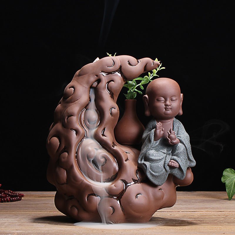 Backflow Incense Burner – Sandalwood Zen Ceramic Décor