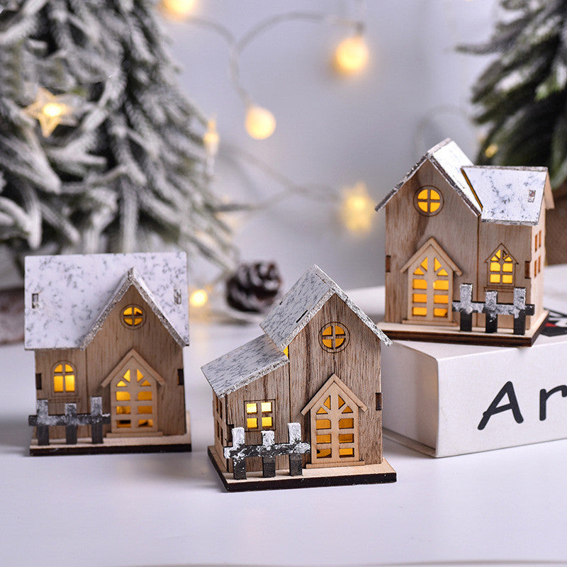 LED Luminous Wooden Christmas Small House ✨