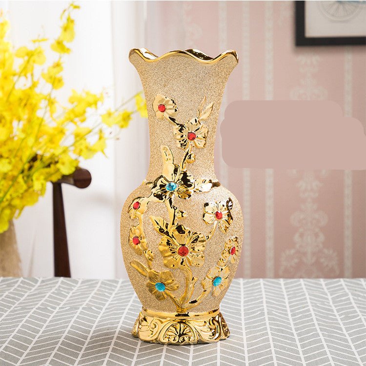 Ceramic Electroplating Gold Vase – European - Style Home Decor