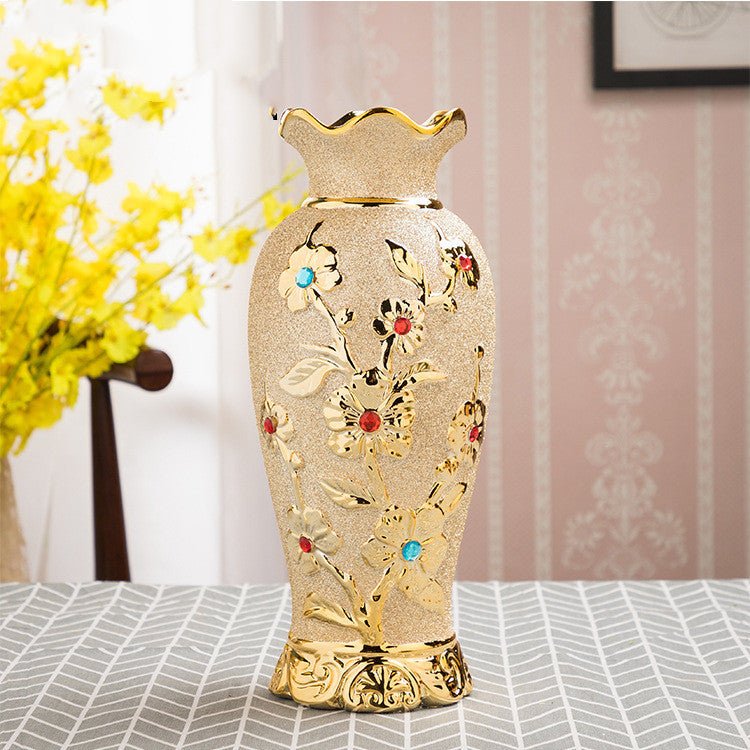 Ceramic Electroplating Gold Vase – European - Style Home Decor