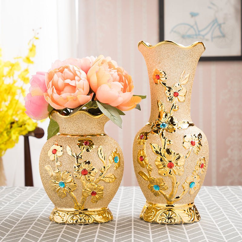 Ceramic Electroplating Gold Vase – European - Style Home Decor