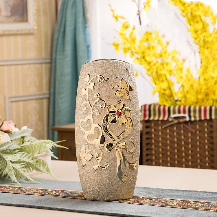 Ceramic Electroplating Gold Vase – European - Style Home Decor