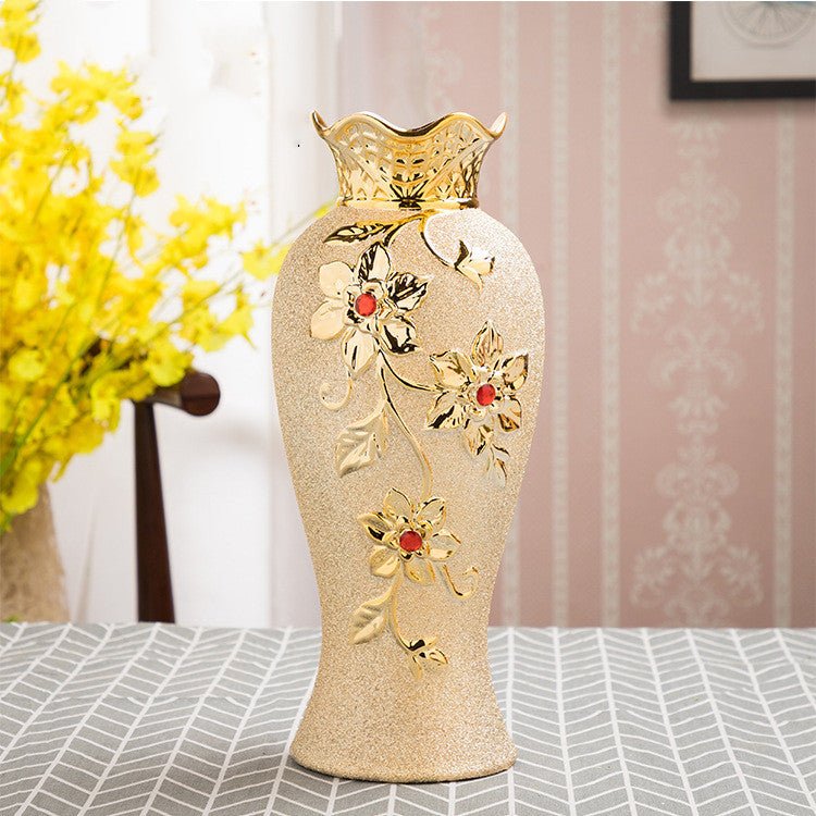 Ceramic Electroplating Gold Vase – European - Style Home Decor