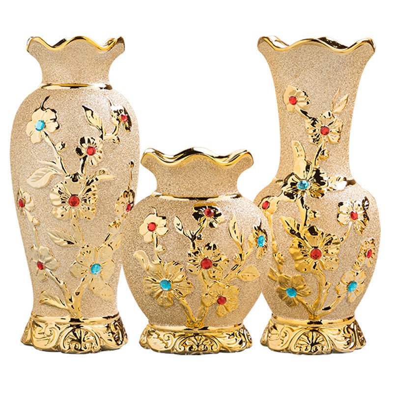 Ceramic Electroplating Gold Vase – European - Style Home Decor