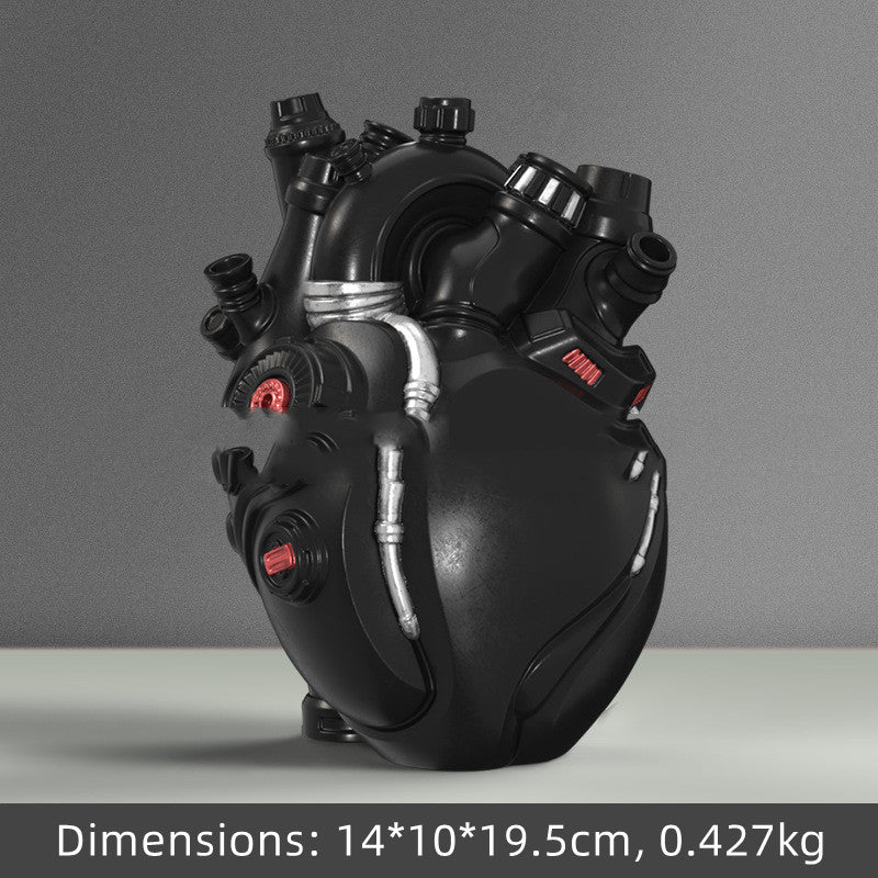 Cyber Punk Simulation Heart Vase – Creative Resin Home Decor