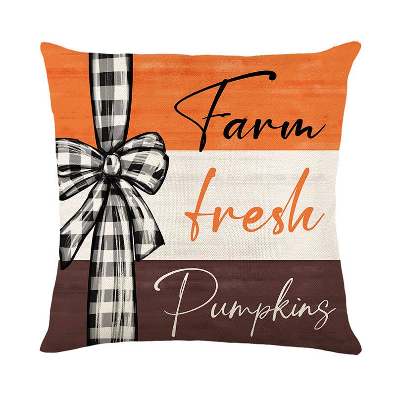 Fall Pumpkin Truck & Sunflower Pillow Cover – 18x18 “Home Sweet Home” Design