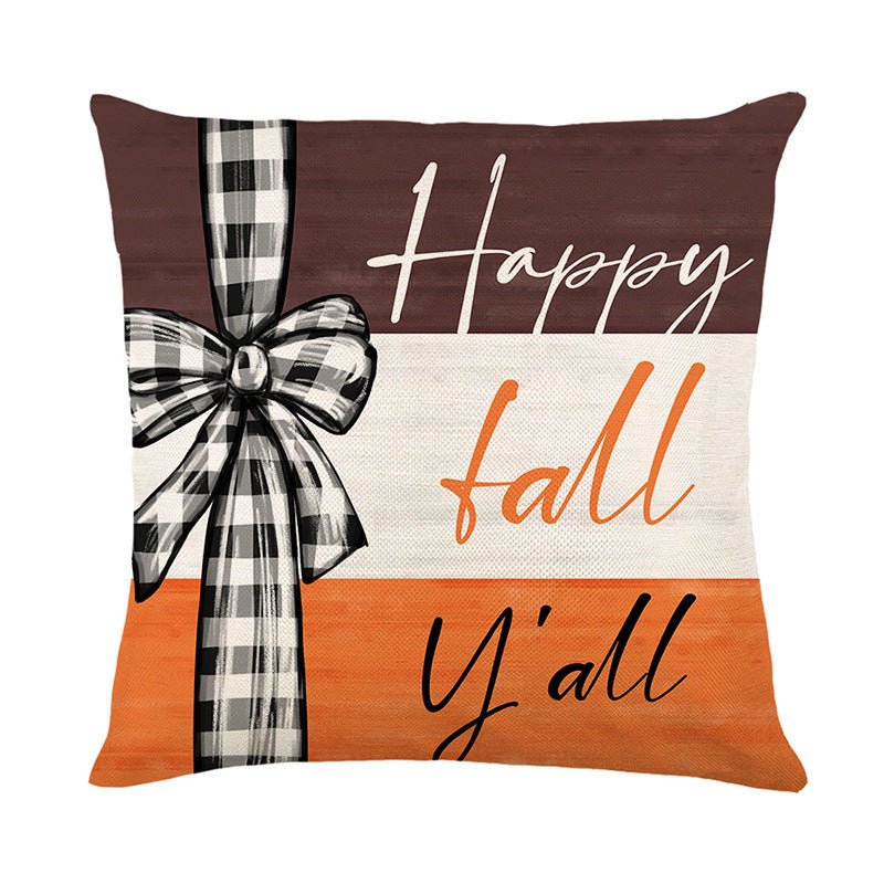 Fall Pumpkin Truck & Sunflower Pillow Cover – 18x18 “Home Sweet Home” Design