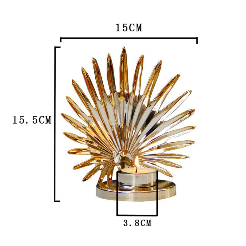 Golden Metal Candle Holder – Elegant Tabletop Decoration