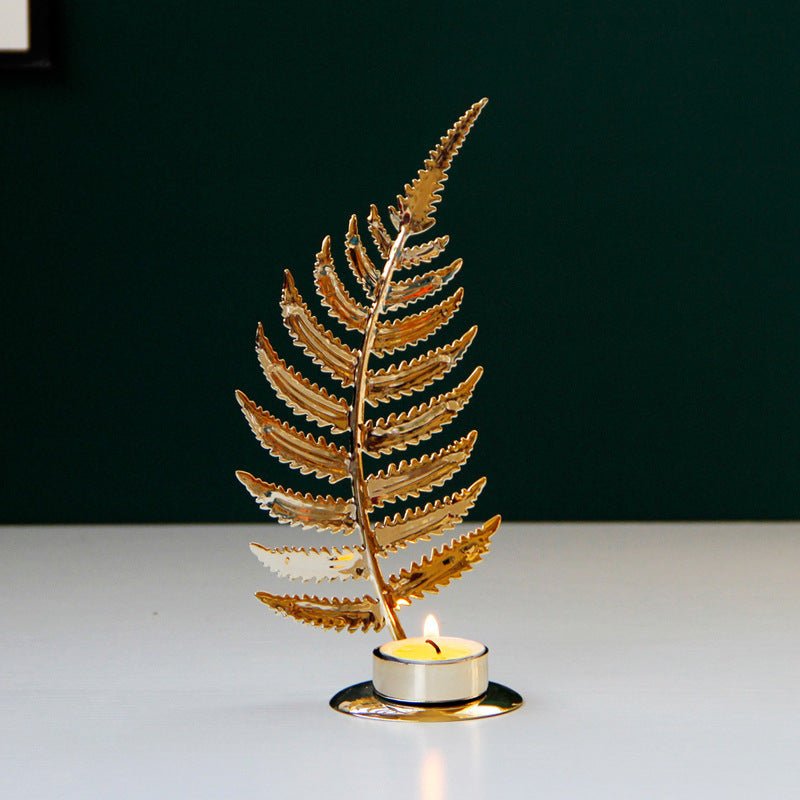 Golden Metal Candle Holder – Elegant Tabletop Decoration