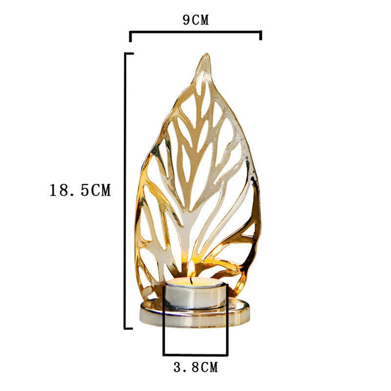 Golden Metal Candle Holder – Elegant Tabletop Decoration