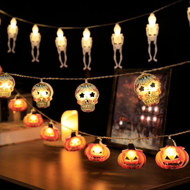 Halloween Decorative String Lights – Pumpkin, Bat & Skull LED Battery Lights