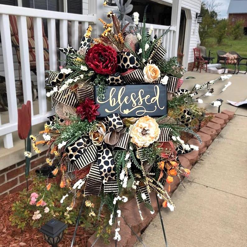 Halloween & Fall Cheetah Wreath – Gorgeous Year - Round Front Door Décor