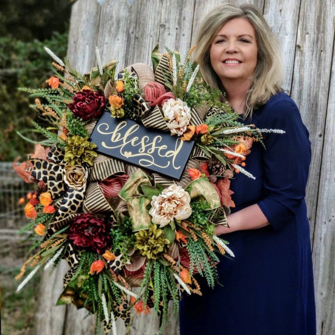 Halloween & Fall Cheetah Wreath – Gorgeous Year - Round Front Door Décor