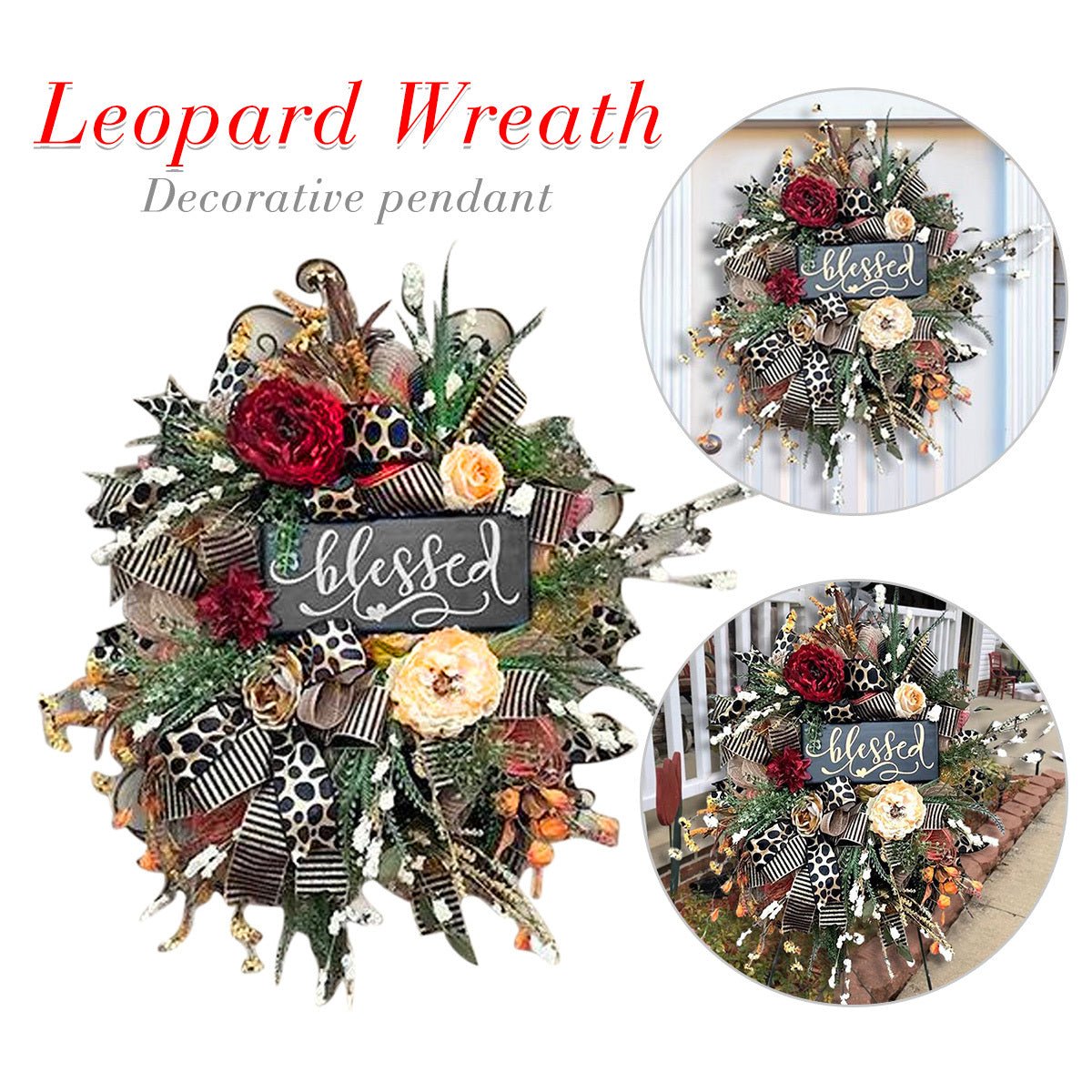 Halloween & Fall Cheetah Wreath – Gorgeous Year - Round Front Door Décor