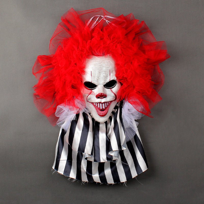 Halloween Horror Clown Wreath – Spooky Door & Wall Hanging Decoration