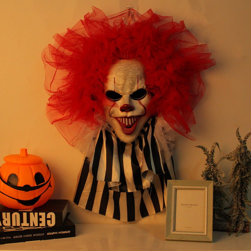 Halloween Horror Clown Wreath – Spooky Door & Wall Hanging Decoration