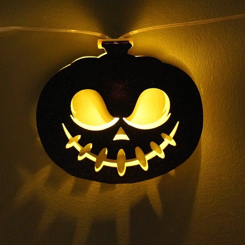 Halloween Paper LED String Lights – Pumpkin Shaped Party Decor