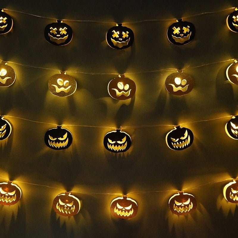 Halloween Paper LED String Lights – Pumpkin Shaped Party Decor