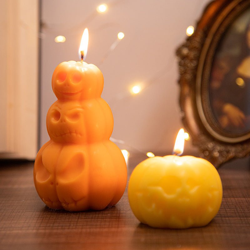 Halloween Pumpkin Aromatherapy Candle – Handmade Spooky Scented Decor