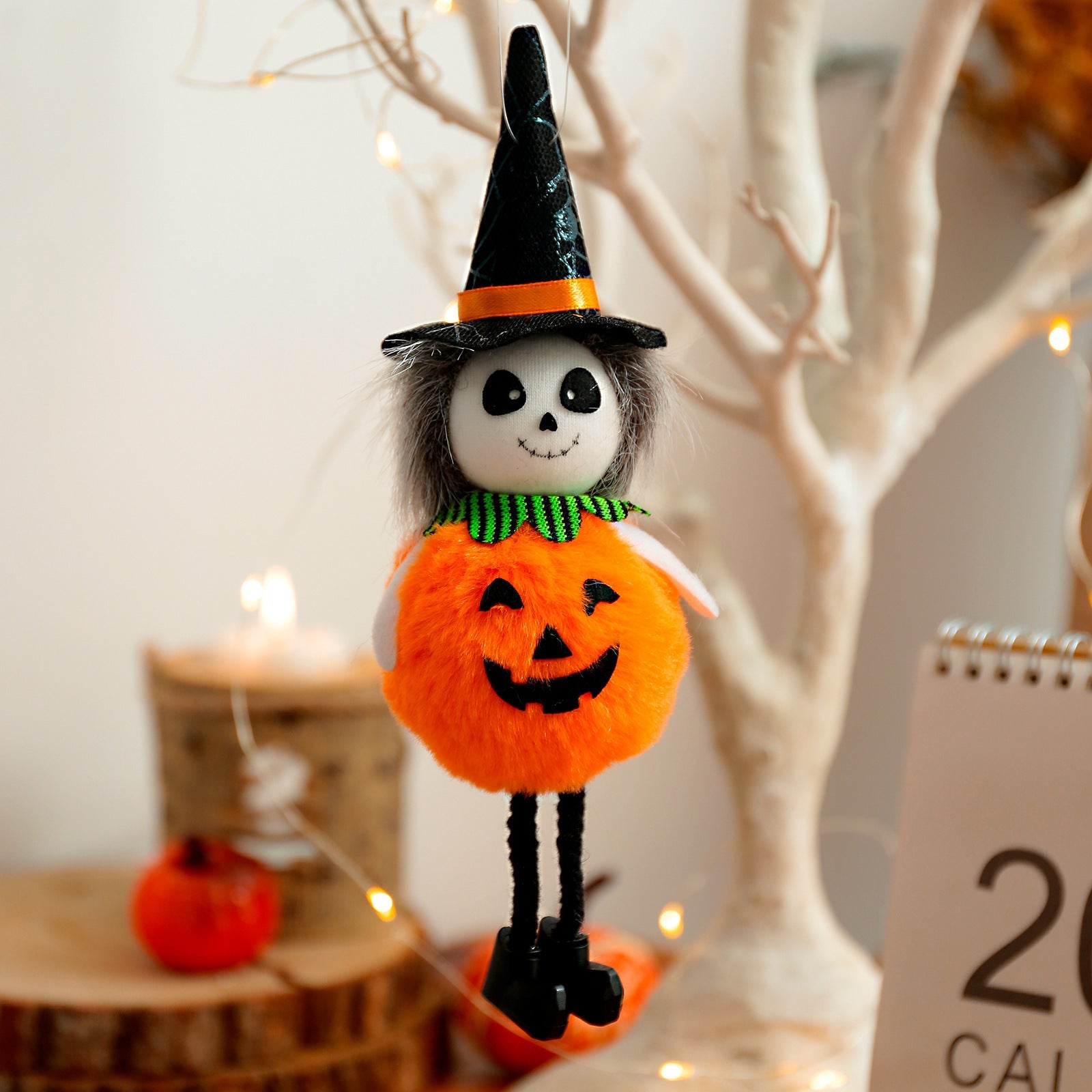 Halloween Pumpkin Witch Ornaments