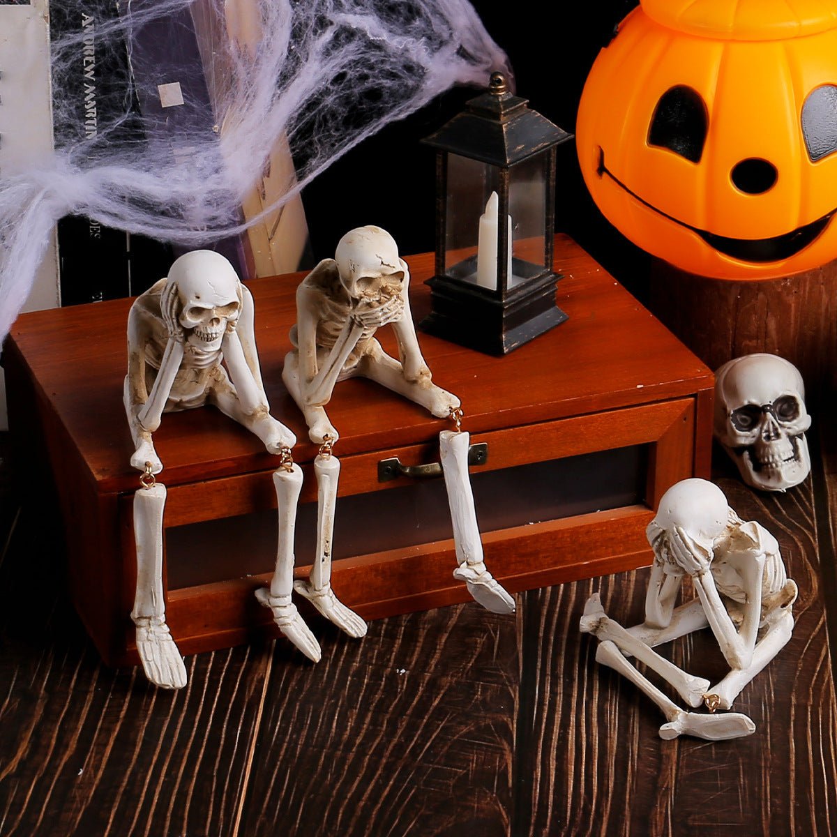 Halloween Resin Skeleton Ornaments – See No Evil, Hear No Evil, Speak No Evil