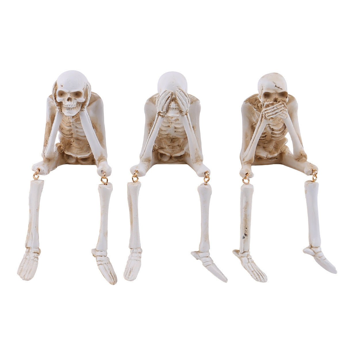 Halloween Resin Skeleton Ornaments – See No Evil, Hear No Evil, Speak No Evil