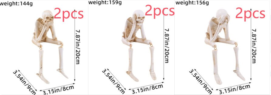 Halloween Resin Skeleton Ornaments – See No Evil, Hear No Evil, Speak No Evil
