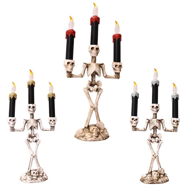 Halloween Skeleton Trio LED Candle Decoration