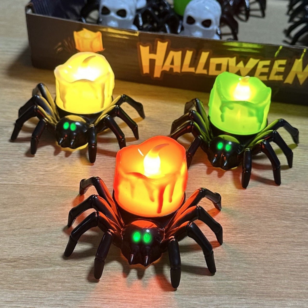 Halloween Spider Night Lights – Party & Haunted House Decor