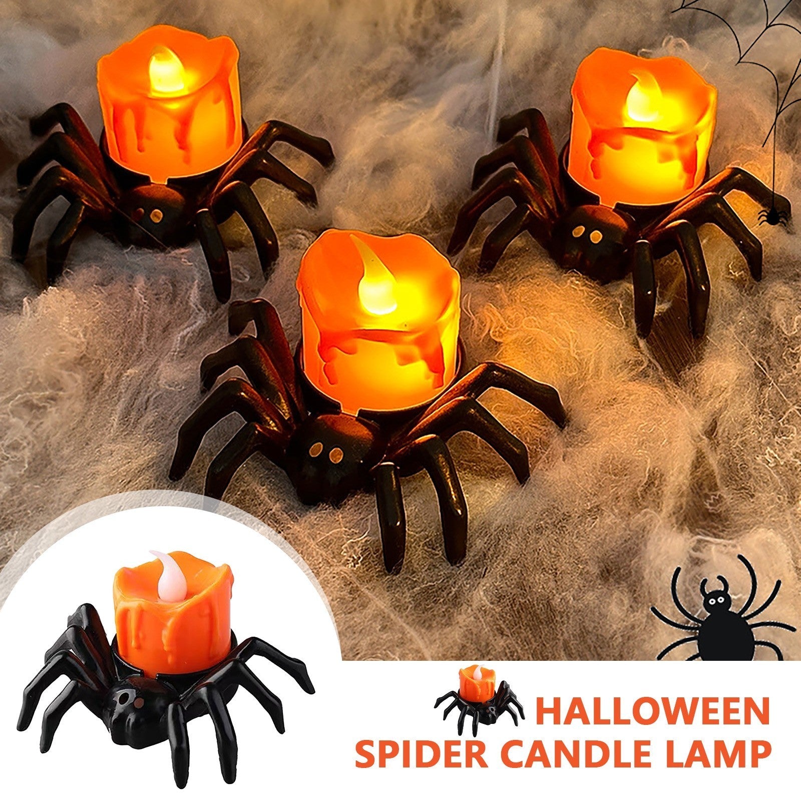 Halloween Spider Night Lights – Party & Haunted House Decor